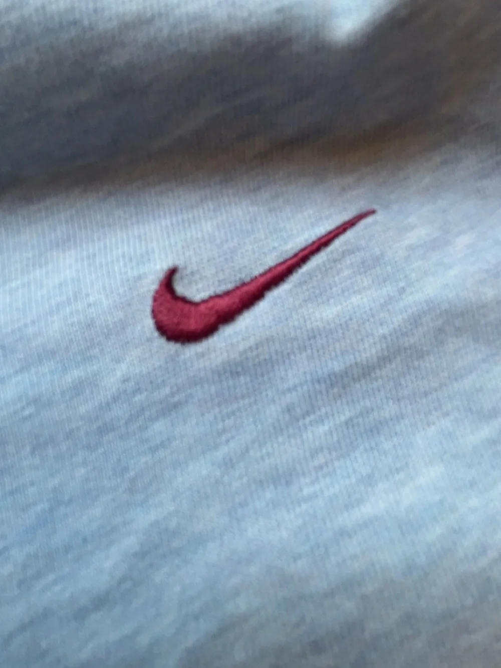 Nike Boys Light light blue Long Sleeve Tee with Small Red Swoosh